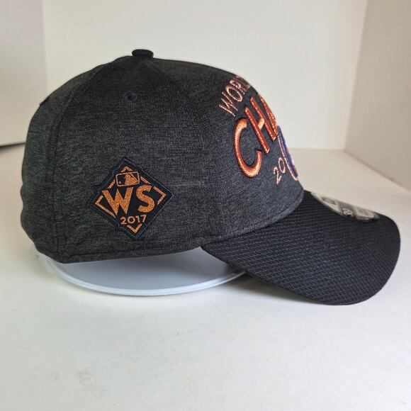 New Era 39THIRTY Houston Astros 2017 World Series Champs Hat OSFM Black Gray - Picture 2 of 11